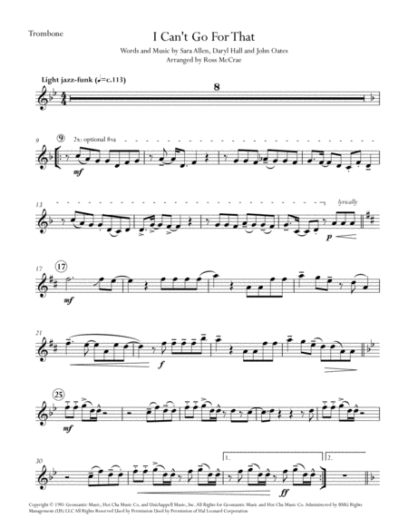 I Cant Go For That Trombonet C With Piano Accompaniment Page 2