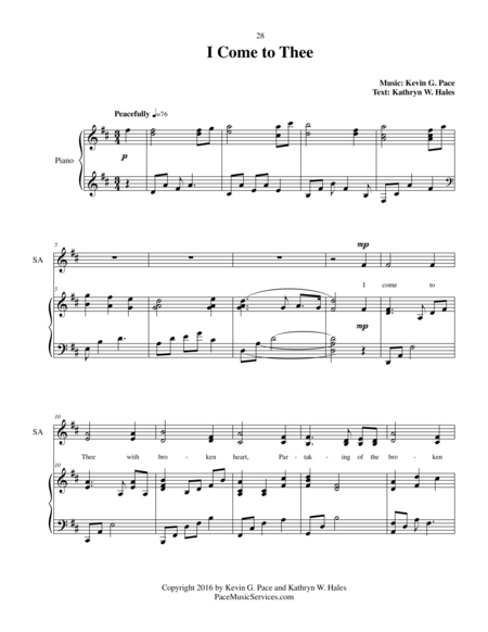 I Come To Thee Satb Choir With Piano Accompaniment Page 2