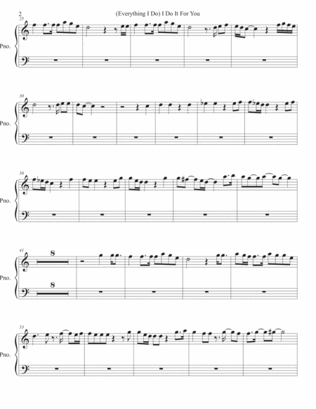I Do It For You Easy Key Of C Piano Page 2