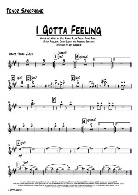 I Gotta Feeling 7 Piece Horn Chart Page 2