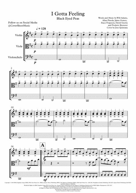I Gotta Feeling String Trio Page 2