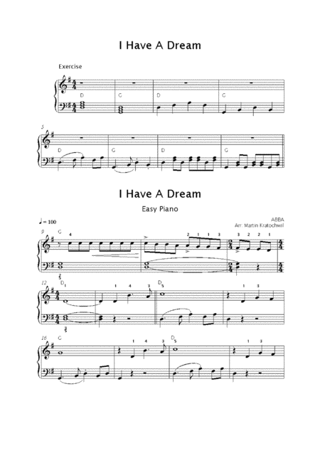 I Have A Dream Easy Piano Page 2