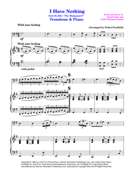 I Have Nothing For Trombone And Piano Video Page 2