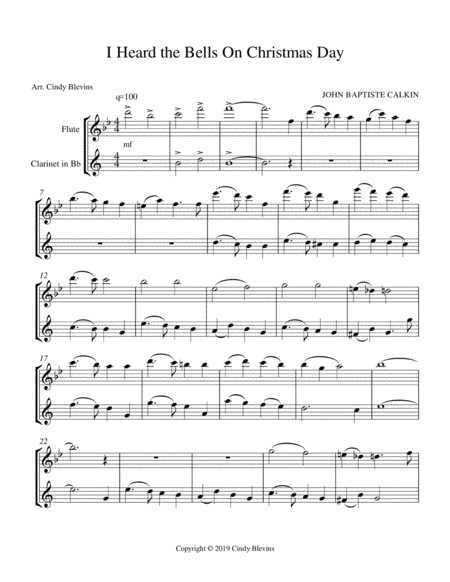 I Heard The Bells On Christmas Day For Flute And Clarinet Page 2