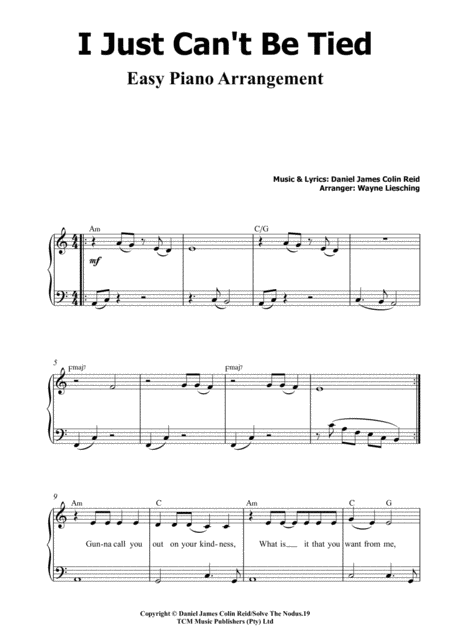 I Just Cant Be Tied Easy Piano Arrangement Page 2
