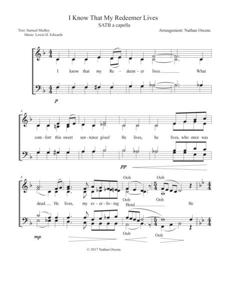 I Know That My Redeemer Lives Satb Choir Page 2