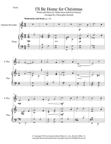 I Ll Be Home For Christmas Soprano Recorder And Piano Page 2