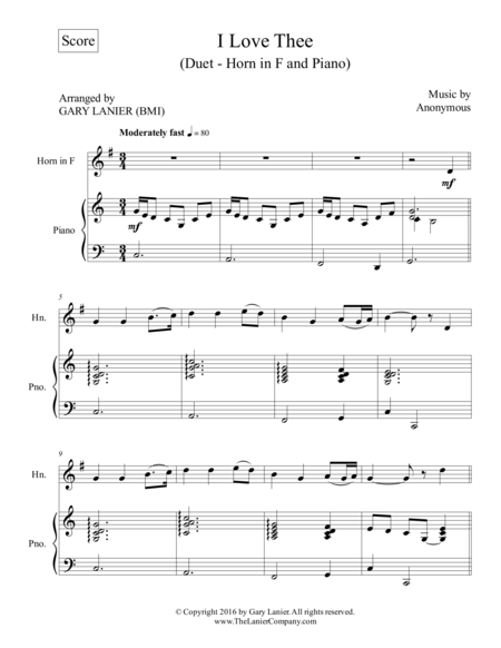 I Love Thee Duet Horn In F Piano With Parts Page 2