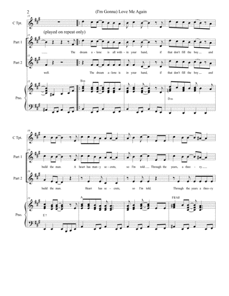 I M Gonna Love Me Again For 2 Part Choir Page 2