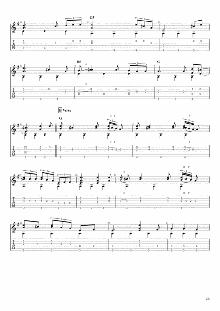 I M So Lonesome I Could Cry Hank Williams For Solo Fingerstyle Guitar Page 2