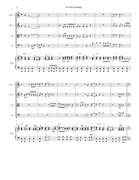 I M Still Standing For String Quartet And Piano Page 2