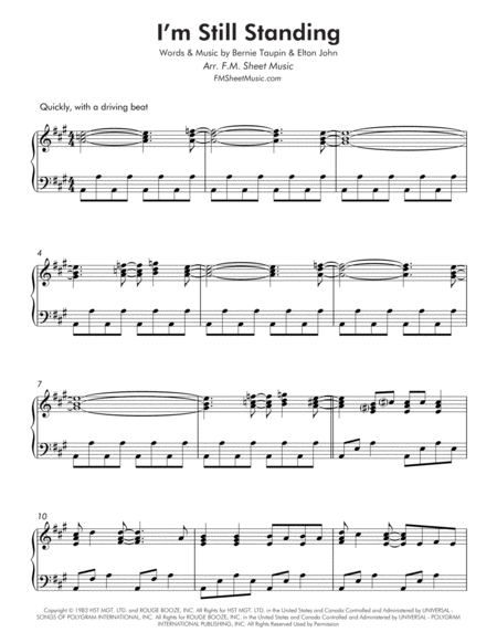 I M Still Standing Late Intermediate Piano Page 2