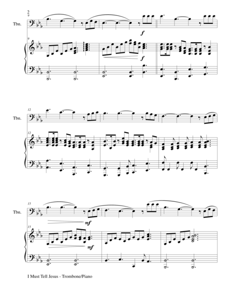 I Must Tell Jesus Trombone Piano And Trombone Part Page 2