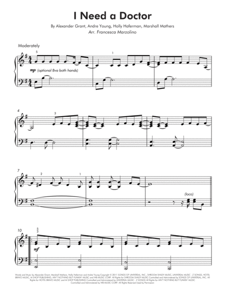 I Need A Doctor Intermediate Piano Page 2