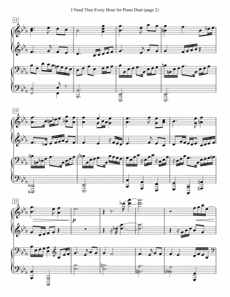 I Need Thee Every Hour For Piano Duet Page 2