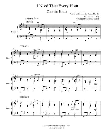 I Need Thee Every Hour Sacred Piano Solo Page 2