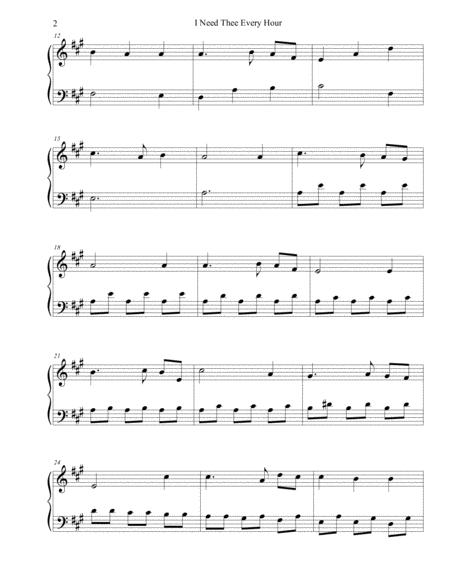 I Need Thee Every Hour Sheet Music Easy Page 2