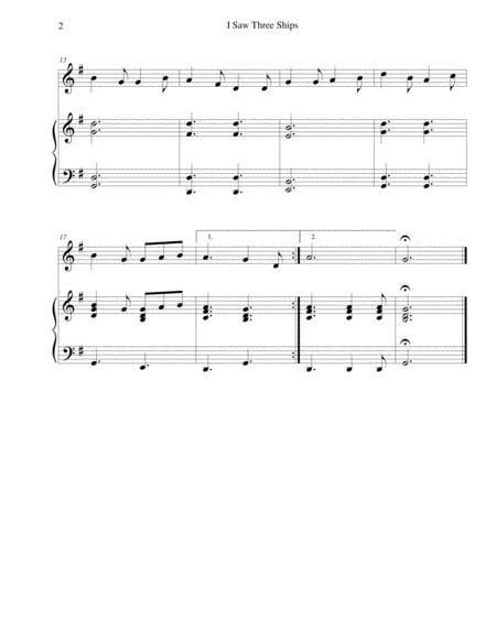 I Saw Three Ships For Beginning Violin With Optional Piano Accompaniment Page 2