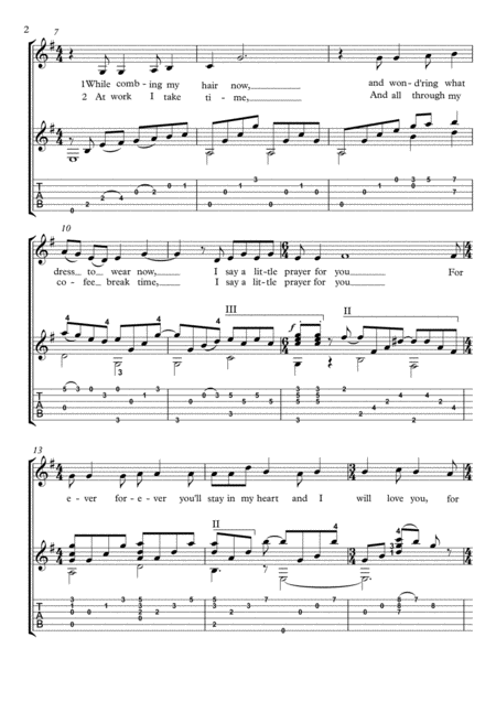 I Say A Little Prayer Acoustic Fingerstyle Guitar Page 2