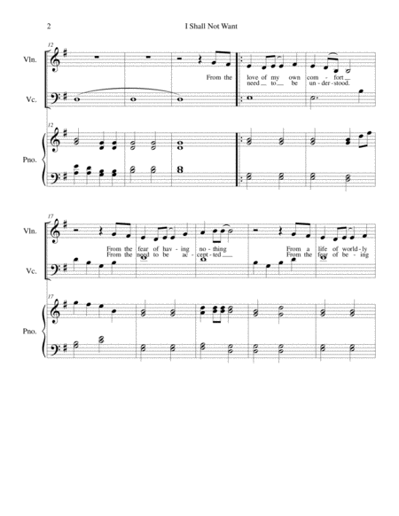 I Shall Not Want Violin And Cello Duet With Piano Page 2