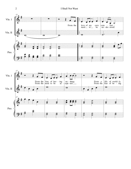 I Shall Not Want Violin Duet With Piano Page 2