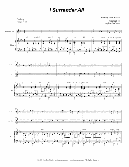 I Surrender All Duet For Soprano Alto Saxophone Page 2