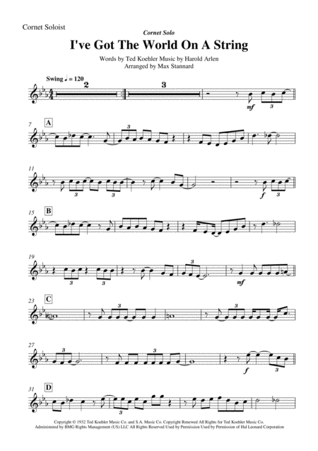 I Ve Got The World On A String Cornet Solo Page 2