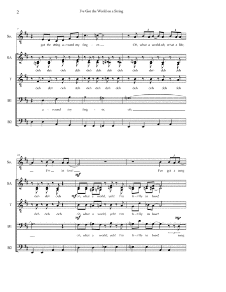 I Ve Got The World On A String Solo Satb A Cappella Page 2