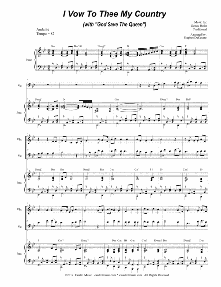 I Vow To Thee My Country With God Save The Queen Duet For Violin Cello Page 2