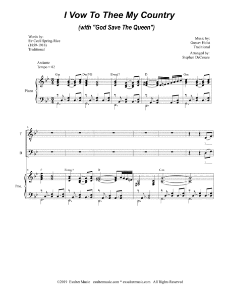 I Vow To Thee My Country With God Save The Queen For Satb Page 2