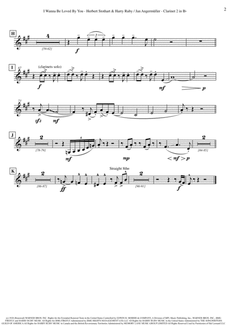 I Wanna Be Loved By You Woodwind Harp Parts Transcription Of Original Marilyn Monroe Recording Page 2