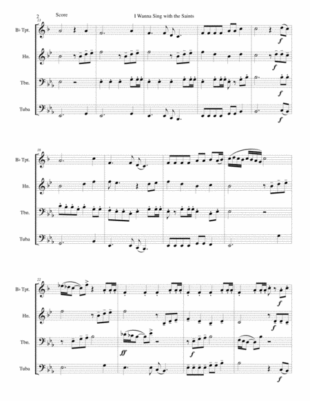 I Wanna Sing With The Saints For Brass Quartet Page 2