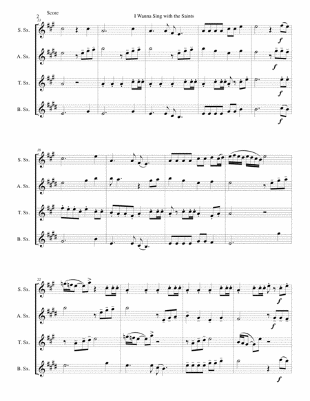 I Wanna Sing With The Saints For Saxophone Quartet Page 2