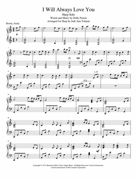 I Will Always Love You Harp Solo Page 2