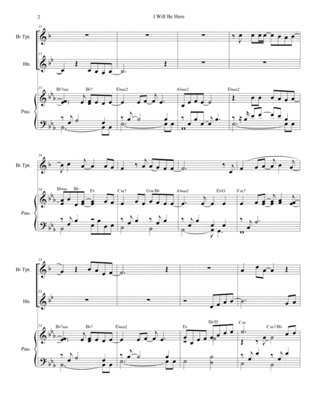 I Will Be Here Duet For Bb Trumpet And French Horn Page 2