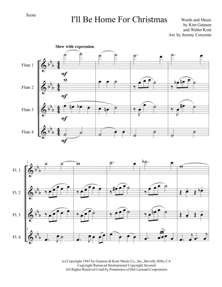 I Will Be Home For Christmas For Flute Quartet Page 2