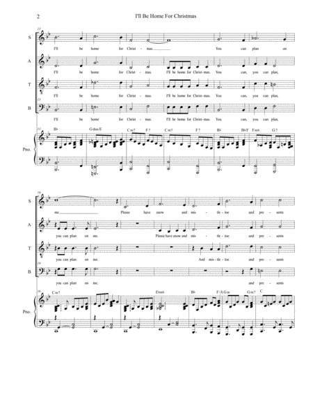 I Will Be Home For Christmas For Vocal Quartet Satb Page 2