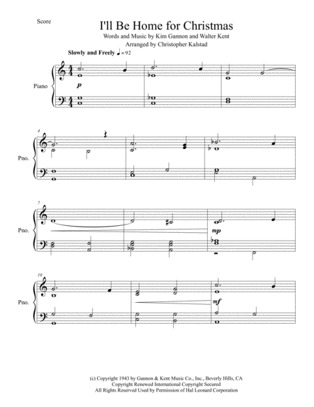 I Will Be Home For Christmas Piano Solo Page 2