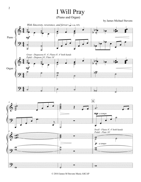 I Will Pray Piano And Organ Page 2