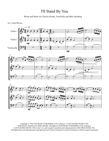 I Will Stand By You For Two Violins And Cello Page 2