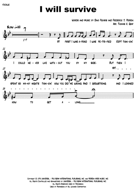 I Will Survive Gloria Gaynor Big Band Female Vocals Key G Minor Page 2