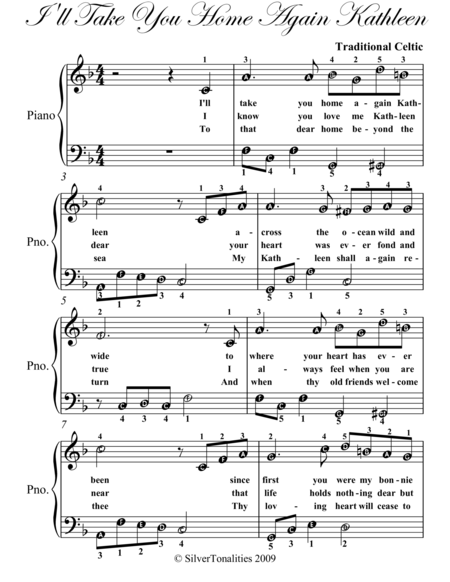 I Will Take You Home Again Kathleen Easy Piano Sheet Music Page 2