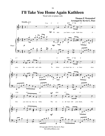 I Will Take You Home Again Kathleen Piano Solo Vocal Solo Page 2