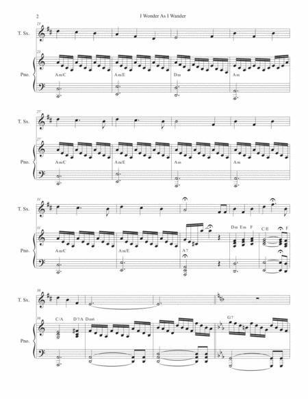 I Wonder As I Wander For Tenor Saxophone And Piano Page 2