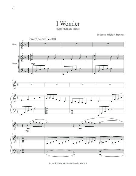 I Wonder Flute Solo With Piano Page 2