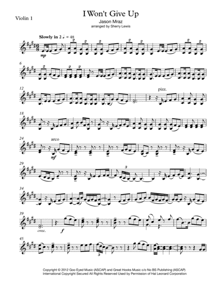 I Wont Give Up String Duo For String Duo Page 2