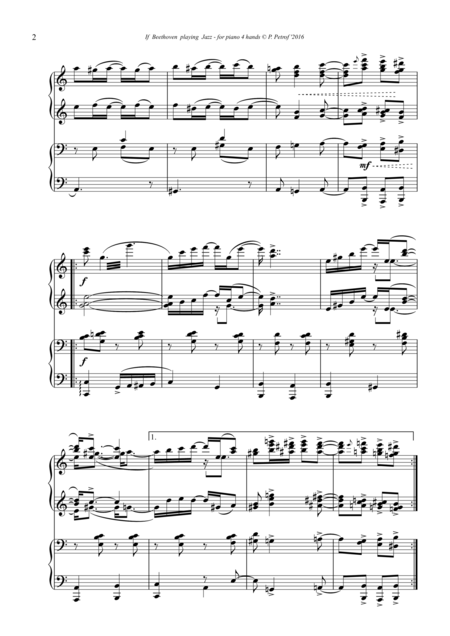 If Beethoven Playing Jazz For Piano 4 Hands Page 2