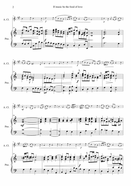 If Music Be The Food Of Love For Alto Clarinet And Piano Page 2