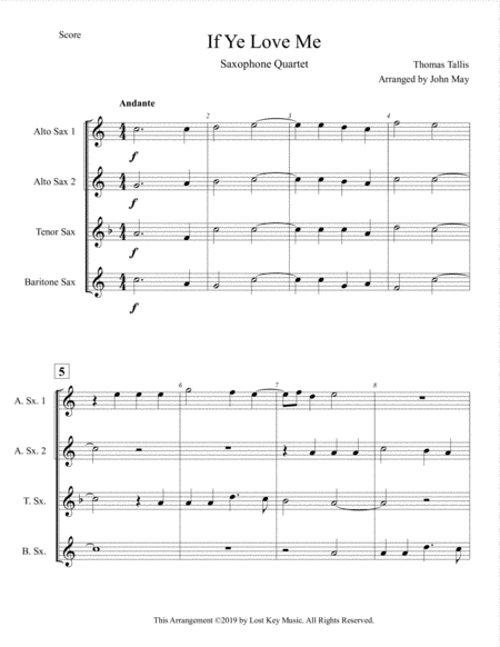 If Ye Love Me Saxophone Quartet Page 2