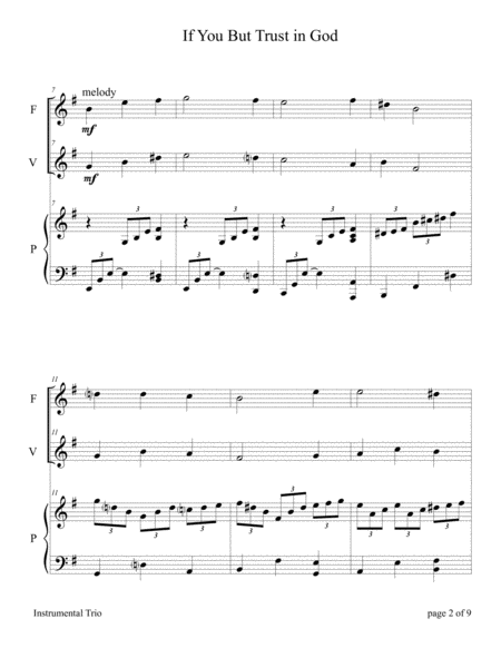 If You But Trust In God To Guide You For Flute And Or Violin Duet With Piano Accompaniment Page 2